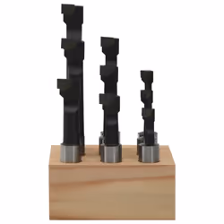 vidaXL 9x Boring Cutters 12 mm with Wood Base Lathe Milling Tool Kit Hardware
