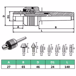 vidaXL Live Center Set 10 Pieces MT2 Replaceable Head Interchangeable Insert - Additional view 8