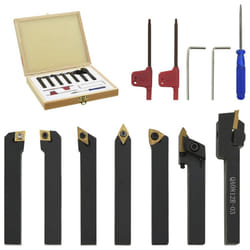 vidaXL Indexable Turning Tool Set 12 Pieces 8x8 mm 70 mm Steel Thread Insert