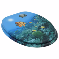 vidaXL WC Toilet Seat with Lid MDF Deep Sea Design Bathroom Plumbing Fixture