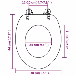 vidaXL WC Toilet Seat with Lid MDF Penguin Design Bathroom Plumbing Fixture - Additional view 10