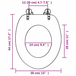 vidaXL WC Toilet Seat with Soft Close Lid MDF Green Water Drop Design Bathroom