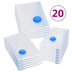 vidaXL 20 pcs Vacuum Travel Storage Bags Clothing Bags 3 Sizes Household Bags