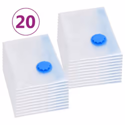 vidaXL 20x Vacuum Travel Storage Bags Clothing Bags 120x70 cm Seal Organiser