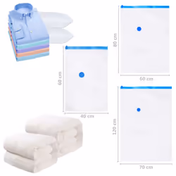 vidaXL 50x Vacuum Travel Storage Bags Clothing Bags 120x70 cm Seal Organiser - Additional view 5