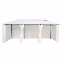 vidaXL Gazebo with Curtains White 180g/mÂ² Canopy Shelter Tent Garden Marquee