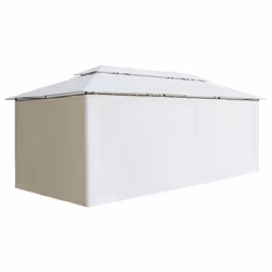 vidaXL Gazebo with Curtains White 180g/mÂ² Canopy Shelter Tent Garden Marquee