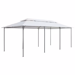 vidaXL Gazebo with Curtains White 180g/mÂ² Canopy Shelter Tent Garden Marquee - Additional view 4