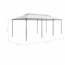 vidaXL Gazebo with Curtains White 180g/mÂ² Canopy Shelter Tent Garden Marquee - Additional view 7