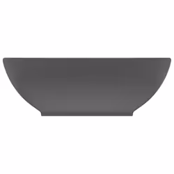 vidaXL Luxury Basin Oval-shaped Matt Dark Grey Ceramic Bathroom Vanity Sink - Additional view 2