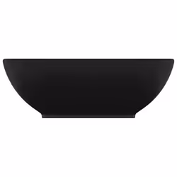 vidaXL Luxury Basin Oval-shaped Matt Black Ceramic Washroom Vanity Stone Sink
