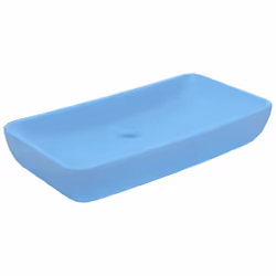 vidaXL Luxury Basin Rectangular Matt Light Blue Ceramic Counter Top Wash Sink