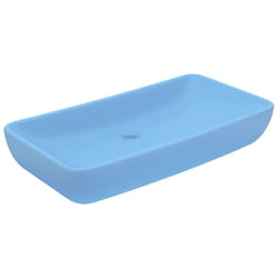 vidaXL Luxury Basin Rectangular Matt Light Blue Ceramic Counter Top Wash Sink