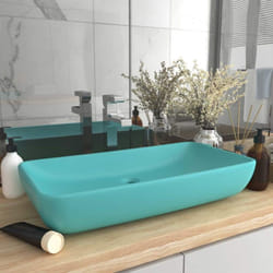 vidaXL Luxury Basin Rectangular Matt Light Green Ceramic Counter Top Wash Sink