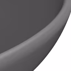vidaXL Luxury Bathroom Basin Round Matt Dark Grey Ceramic Vanity Wash Sink - Additional view 4
