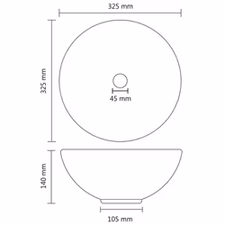 vidaXL Luxury Bathroom Basin Round Matt Dark Grey Ceramic Vanity Wash Sink - Additional view 5