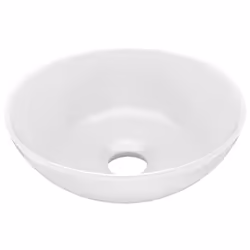 vidaXL Bathroom Sink Ceramic Matt White Round Cloakroom Counter Top Wash Basin