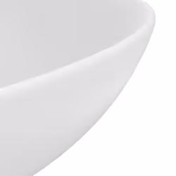 vidaXL Bathroom Sink Ceramic Matt White Round Cloakroom Counter Top Wash Basin - Additional view 4