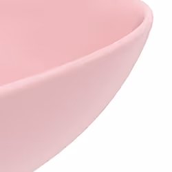 vidaXL Bathroom Sink Ceramic Matt Pink Round Cloakroom Counter Top Wash Basin
