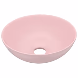vidaXL Bathroom Sink Ceramic Matt Pink Round Cloakroom Counter Top Wash Basin
