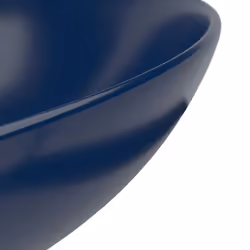 vidaXL Bathroom Sink Ceramic Dark Blue Round Cloakroom Counter Top Wash Basin - Additional view 4