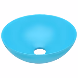 vidaXL Bathroom Sink Ceramic Light Green Round Plumbing Fixture Vessel Basin - Additional view 2