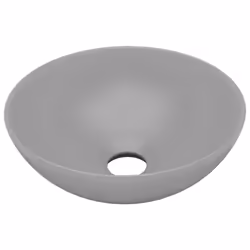 vidaXL Bathroom Sink Ceramic Light Grey Round Cloakroom Counter Top Wash Basin - Additional view 5