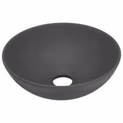 vidaXL Bathroom Sink Ceramic Dark Grey Round Cloakroom Counter Top Wash Basin