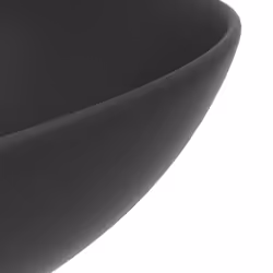 vidaXL Bathroom Sink Ceramic Dark Grey Round Cloakroom Counter Top Wash Basin - Additional view 4