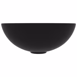 vidaXL Bathroom Sink Ceramic Matt Black Round Cloakroom Counter Top Wash Basin - Additional view 4