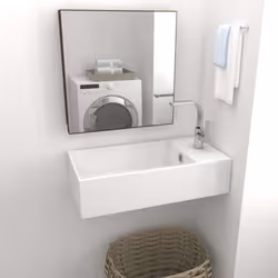 vidaXL Bathroom Sink with Overflow Ceramic Matt White Vanity Washroom Basin