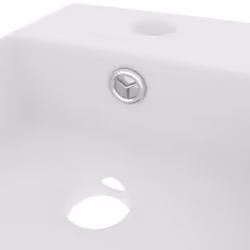 vidaXL Bathroom Sink with Overflow Ceramic Matt White Vanity Washroom Basin - Additional view 5