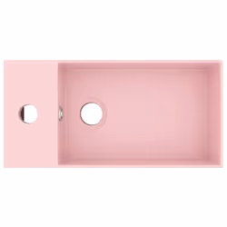 vidaXL Bathroom Sink with Overflow Ceramic Matt Pink Washroom Vanity Basin - Additional view 4