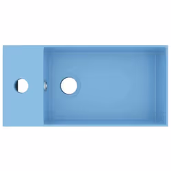 vidaXL Bathroom Sink with Overflow Ceramic Light Blue Washroom Vanity Basin - Additional view 3