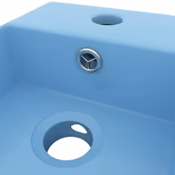 vidaXL Bathroom Sink with Overflow Ceramic Light Blue Washroom Vanity Basin - Additional view 5