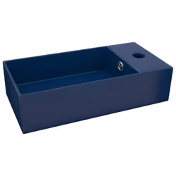 vidaXL Bathroom Sink with Overflow Ceramic Dark Blue Washroom Vanity Basin - Additional view 2