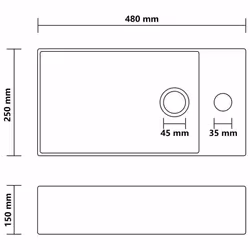 vidaXL Bathroom Sink with Overflow Ceramic Dark Blue Washroom Vanity Basin - Additional view 7