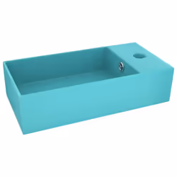 vidaXL Bathroom Sink with Overflow Ceramic Light Green Washroom Vanity Basin - Additional view 2
