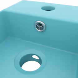 vidaXL Bathroom Sink with Overflow Ceramic Light Green Washroom Vanity Basin - Additional view 5