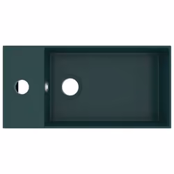 vidaXL Bathroom Sink with Overflow Ceramic Dark Green Washroom Vanity Basin - Additional view 3