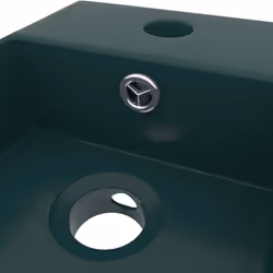 vidaXL Bathroom Sink with Overflow Ceramic Dark Green Washroom Vanity Basin - Additional view 5