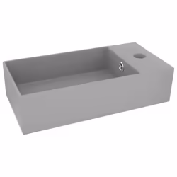 vidaXL Bathroom Sink with Overflow Ceramic Light Grey Washroom Vanity Basin - Additional view 2