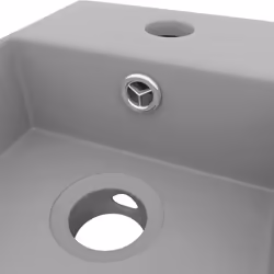 vidaXL Bathroom Sink with Overflow Ceramic Light Grey Washroom Vanity Basin - Additional view 5