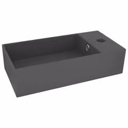 vidaXL Bathroom Sink with Overflow Ceramic Dark Grey Washroom Vanity Basin - Additional view 2