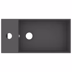 vidaXL Bathroom Sink with Overflow Ceramic Dark Grey Washroom Vanity Basin - Additional view 3