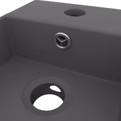 vidaXL Bathroom Sink with Overflow Ceramic Dark Grey Washroom Vanity Basin - Additional view 5