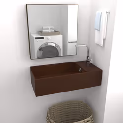 vidaXL Bathroom Sink with Overflow Ceramic Dark Brown Washroom Vanity Basin