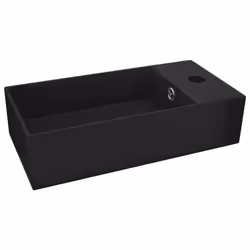 vidaXL Bathroom Sink with Overflow Ceramic Matt Black Washroom Vanity Basin - Additional view 2