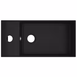 vidaXL Bathroom Sink with Overflow Ceramic Matt Black Washroom Vanity Basin - Additional view 3