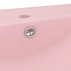 vidaXL Luxury Basin with Faucet Hole Matt Pink Ceramic Washroom Vanity Sink